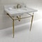 Fauceture KVPB3622M87 36" Console Sink with Brass Legs (8-Inch, 3 Hole), Marble White/Brushed Brass KVPB3622M87 - alternate 4